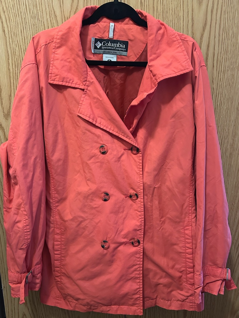 Columbia Women’s XCO XL Coral Waterproof Double Breasted Rain Trench Coat Jacket